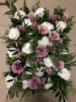 Pink and White Foliage Flower Wall with Stand - Starlight Flower Walls