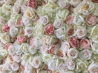 Light Pink Blush and Ivory Flower Wall - Starlight Flower Walls