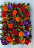 Orange, Red & Purple Foliage Flower Wall - Starlight Flower Walls