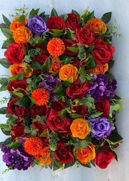 Orange, Red & Purple Foliage Flower Wall - Starlight Flower Walls