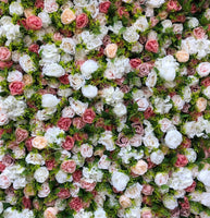 Pink, White & Yellow Foliage Flower Wall - Starlight Flower Walls