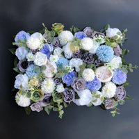 Blue, Grey & Ivory Foliage Flower Wall - Starlight Flower Walls